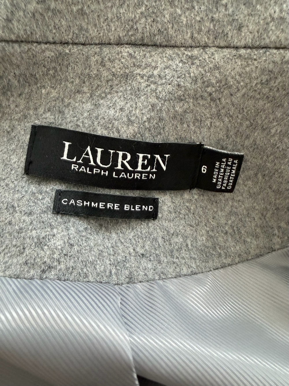Ralph Lauren Gray Wool-Blend Belted Trench Coat - Picture 4 of 6